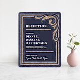 "Mosaic" - Reception Cards in Navy by GeekInk Design - Front