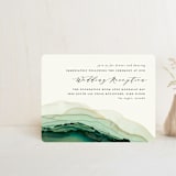 "Flow" - Reception Cards in Emerald by Three Kisses Studio - Front
