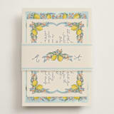 "Amalfi Coast Wedding" - Reception Cards in Aqua by Chris Griffith - Assembled with Belly Band