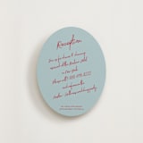 "Handwritten Letter" - Reception Cards in Blue Velvet by Helena Vitto - Front