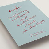 "Handwritten Letter" - Reception Cards in Blue Velvet by Helena Vitto - Detail
