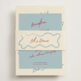 "Handwritten Letter" - Reception Cards in Blue Velvet by Helena Vitto - Assembled with Belly Band