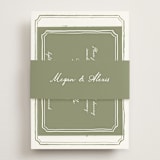 "Handwritten" - Reception Cards in Moss by Cass Loh - Assembled with Belly Band