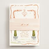 "Giardino" - Reception Cards in Flame by Pati Cascino - Assembled with Belly Band