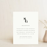 "Modern Initials" - Reception Cards in Buttercream by Lori Wemple - Front