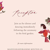 "Indian floral chintz lush" - Reception Cards in Ivory by Caroline Bonne Muller - Detail