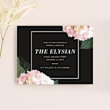 "Peonie Party" - Reception Cards in Noir by Baumbirdy - Front