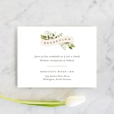 "Ribbonly" - Reception Cards in Blush by Jennifer Wick - Front