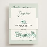 "Destination" - Reception Cards in Palm by Pink House Press - Assembled with Belly Band