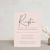 "Eternity Script" - Reception Cards in Blush by Michelle Taylor - Front