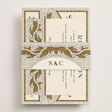 "Floral mosaic" - Reception Cards in Sand by GeekInk Design - Assembled with Belly Band