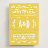 "Pretty Picado" - Reception Cards in Sunshine by Jessie Steury - Assembled with Belly Band