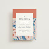 "Mod Marble" - Reception Cards in Maraschino by A Real Peach Studio - Front