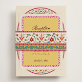 "Mughal Gardens" - Reception Cards in Ivory by Sherley Ferreira - Assembled with Belly Band