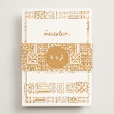 "Tribal Rythm" - Reception Cards in Amber by Selima Akhter - Assembled with Belly Band