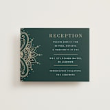 "Engraved Paisley" - Reception Cards in Cardamom by Oma N. Ramkhelawan - Front