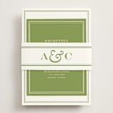"Country Club" - Reception Cards in Spring Green by Annie Clark - Assembled with Belly Band