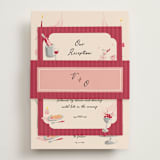 "Velvet Cherry" - Reception Cards in Cherry by Sarah Rosenthal - Assembled with Belly Band