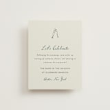 "Pair of Calla Lilies" - Reception Cards in Sage by Leah Bisch - Front