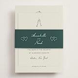 "Pair of Calla Lilies" - Reception Cards in Sage by Leah Bisch - Assembled with Belly Band