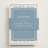 "Porcelain" - Reception Cards in Delft Blue by Ashley DeMeyere - Assembled with Belly Band