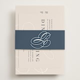 "Fresh Monogram" - Reception Cards in Latte by Lauren Chism - Assembled with Belly Band