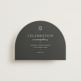 "Upper East" - Reception Cards in Charcoal by Megan Davis - Front