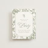 "Woods" - Reception Cards in Moss by Kelly Schmidt - Front