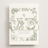 "Woods" - Reception Cards in Moss by Kelly Schmidt - Assembled with Belly Band