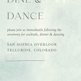 "Blue Jean Baby" - Reception Cards in Ocean by Chelsea Petaja - Detail