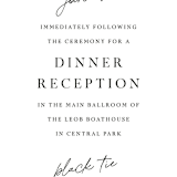 "Composure" - Reception Cards in Tuxedo by Jackie Mangiolino - Detail