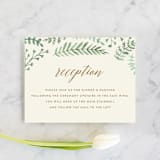 "Painted Ferns" - Reception Cards in Cream by Amy Kross - Front