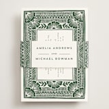 "Block Print Frame" - Reception Cards in Fern by Katharine Watson - Assembled with Belly Band