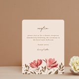 "Painterly Florals" - Reception Cards in Scarlet by Vivian Yiwing - Front