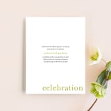 "float + celebrate" - Reception Cards in Celery by Float Paperie - Front