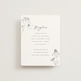 "Sketched Florals" - Reception Cards in Storm by Baumbirdy - Front