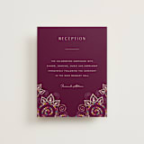 "Henna" - Reception Cards in Mixed Berry by fatfatin - Front
