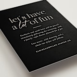 "Little party big love" - Reception Cards in Noir by Jessica Corliss - Detail