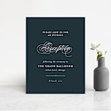 "Traditional" - Reception Cards in Navy by lena barakat - Front