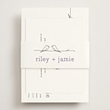 "Birds of a Feather" - Reception Cards in Plum by R studio - Assembled with Belly Band