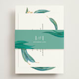 "Eucalyptus Leaves" - Reception Cards in Eucalyptus by Shannon Chen of Four Wet Feet Studio - Assembled with Belly Band