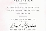"Garden Party Joy" - Reception Cards in Blush by frances mathys - Detail
