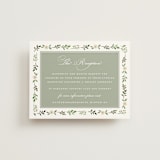 "Greenery crest" - Reception Cards in Sage by Sarah Knight - Front