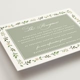 "Greenery crest" - Reception Cards in Sage by Sarah Knight - Detail