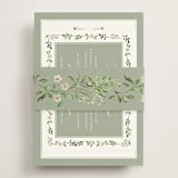 "Greenery crest" - Reception Cards in Sage by Sarah Knight - Assembled with Belly Band