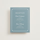"Fleur Corner" - Reception Cards in French Blue by Carolyn MacLaren - Front