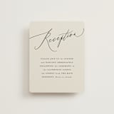 "Tilted Script" - Reception Cards in Ivory by Hannah Williams - Front