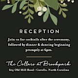 "Laurel of Greens" - Reception Cards in Midnight by Jennifer Wick - Detail