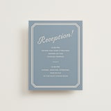 "Bevel Monogram" - Reception Cards in French Blue by Carolyn MacLaren - Front