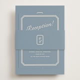 "Bevel Monogram" - Reception Cards in French Blue by Carolyn MacLaren - Assembled with Belly Band